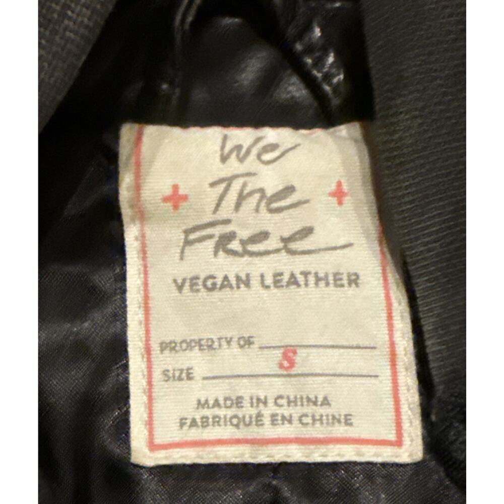 We The Free Womens Monroe Vegan Leather Hooded Biker Jacket Black Size Small - Picture 4 of 9